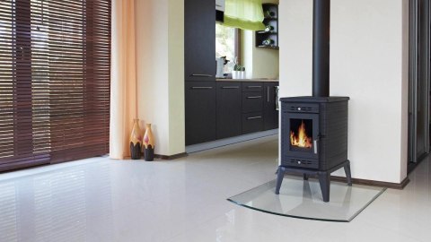 Podstawa szklana hartowana - szyba pod Piec lub Kominek 80x70 cm CZARNA