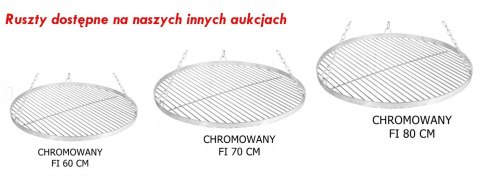 CHROMOWANY RUSZT NA TRÓJNÓG GRILLA NIERDZEWNY 60CM