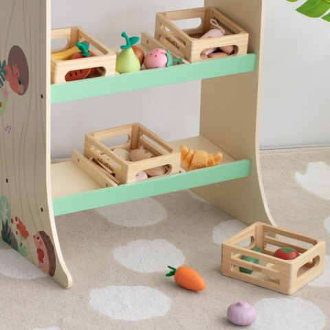 CLASSIC WORLD Zestaw Drewnianych Owoców w Koszyku 6 el.