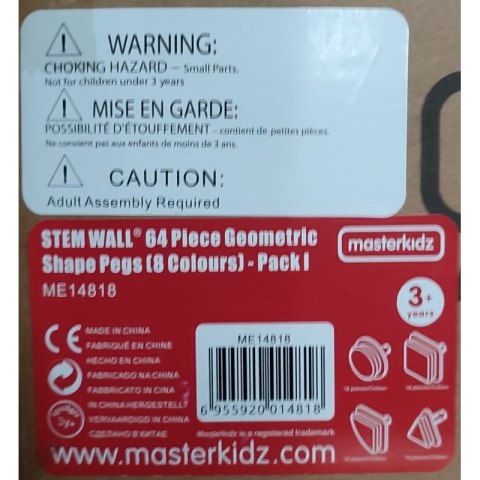 MASTERKIDZ Zestaw Kołeczki w kształcie figur geometrycznych 64szt do tablic STEM