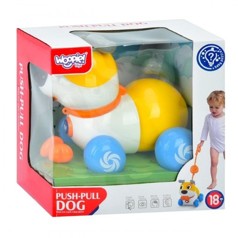 WOOPIE Interaktywny Piesek 2w1 Pchacz Szczekający 360° 6m+