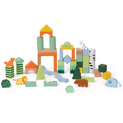 CLASSIC WORLD Zestaw Drewnianych Klocków Leśny Świat 50 el.