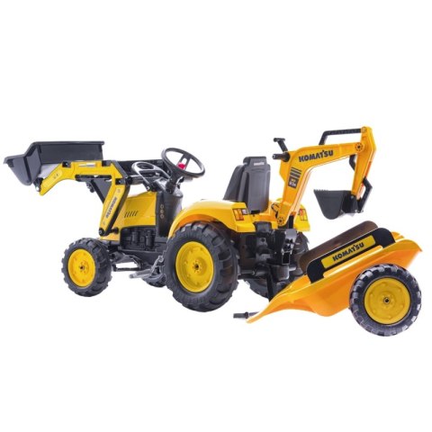 FALK Traktor KOMATSU na Pedały Koparka Łyżka Przyczepka od 2 lat
