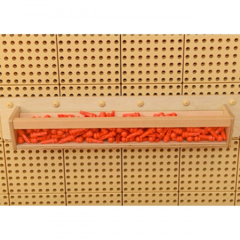 MASTERKIDZ Drewniany Pojemniczek Przezroczysta Ścianka 80 cm do Tablic Naukowo-Kreatywnych STEM