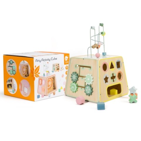 CLASSIC WORLD Drewniana Kostka Edukacyjna Sensoryczna 6w1