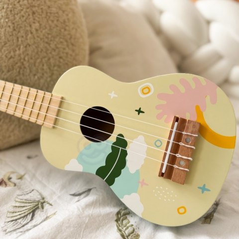 CLASSIC WORLD Drewniane Ukulele Gitara dla Dzieci Różowa
