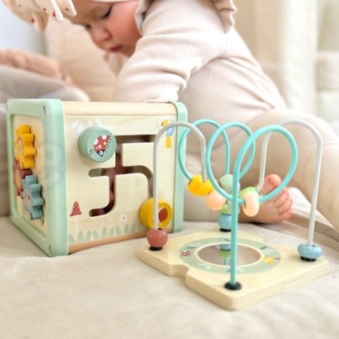 WOOPIE GREEN Drewniana Kostka Aktywności Multifunkcyjna Edukacyjna Sorter