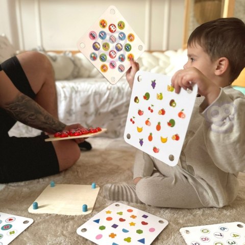 WOOPIE GREEN Memory Drewniana Gra Pamięciowa Edukacyjna Układanka Biedronka