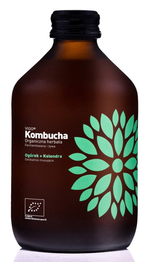 KOMBUCHA Z OGÓRKIEM I KOLENDRĄ BEZGLUTENOWA BIO 330 ml - VIGO