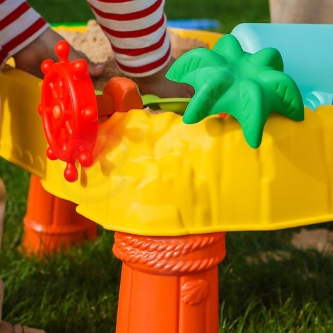 WOOPIE Stolik Wodny 2w1 Piaskownica Statek Piracki 8 akc.