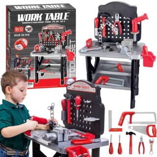 WOOPIE Duży Warsztat z Narzędziami dla Dzieci Zestaw Majsterkowicza Wiertarka Piła Młotek 50 el.