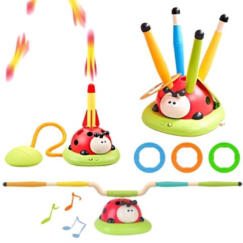 WOOPIE Gra Zręcznościowa 3w1 Wyrzutnia Rakiet Skakanka Rzut do Celu Biedronka