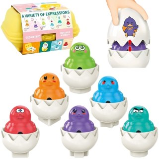 WOOPIE Układanka Sorter Montessori Dopasuj Kształty Wesołe Kurczaczki Jajka 6szt