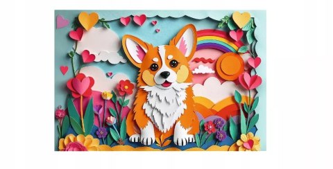 Puzzle z efektem 3D 160 el. 40-lecie Piesek Corgi Trefl 40050