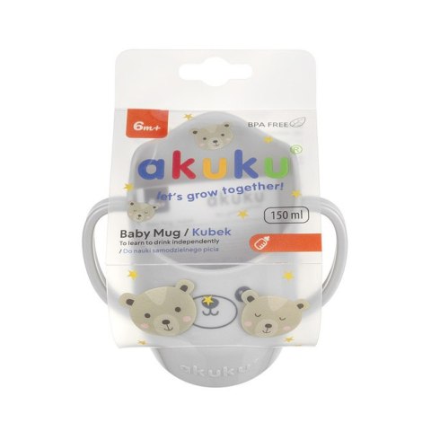 A0695 KUBEK POCHYŁY DO NAUKI PICIA SZARY