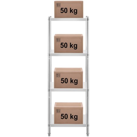 Regał metalowy magazynowy gastronomiczny do 200 kg 60 x 60 x 180 cm