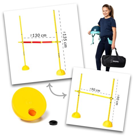 Zestaw Skippi - Hobby Horse Bursztyn i przeszkoda do skakania 135 cm