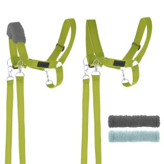 Zestaw Skippi - Hobby Horse szary i dodatkowy kantar - jasny zielony