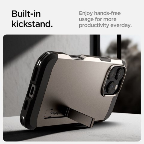 Etui case na iPhone 16 Pro z podstawką Tough Armor MagSafe - gunmetal