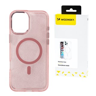 Etui na Samsung Galaxy S25+ Glitter Case z Mag Safe - różowe z brokatem