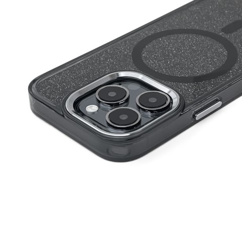 Etui ochronne na Samsung Galaxy S25 Glitter Case z Mag Safe - czarne z brokatem