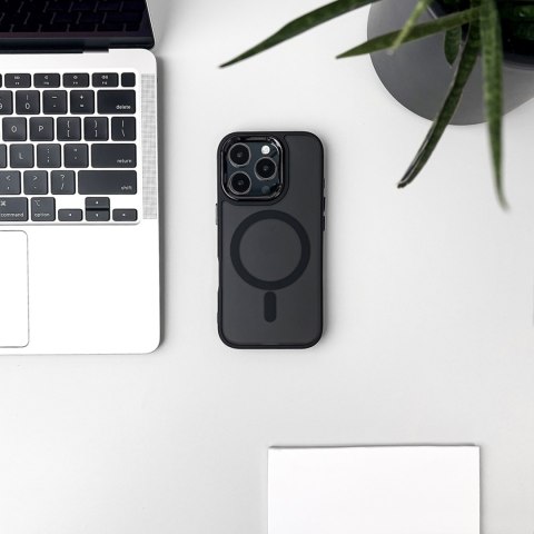 Etui ochronne na Samsung Galaxy S25 Glitter Case z Mag Safe - czarne z brokatem