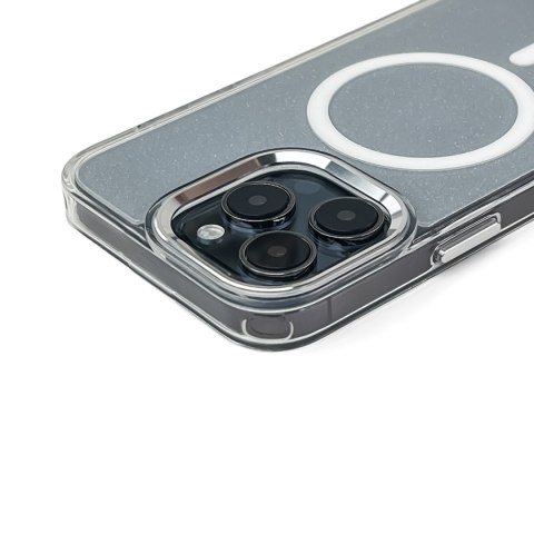 Etui ochronne na Samsung Galaxy S25 Glitter Case z Mag Safe - przezroczyste z brokatem