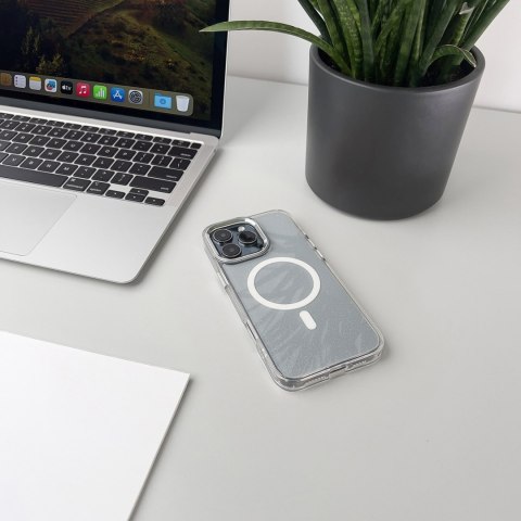 Etui ochronne na Samsung Galaxy S25 Glitter Case z Mag Safe - przezroczyste z brokatem