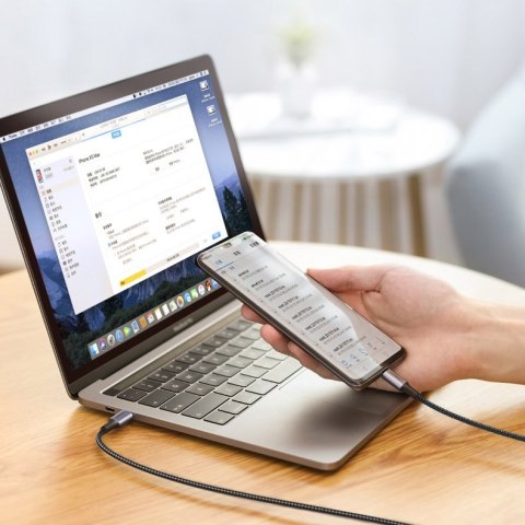 Kabel przewód USB-C - USB-C Power Delivery Quick Charge 1m - szary