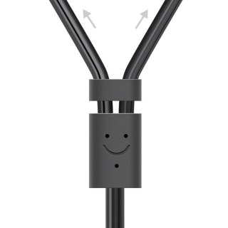 Kabel przewód audio 3.5mm mini jack żeński - 2RCA męski 25cm szary