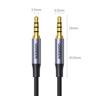Kabel przewód audio mini jack 3.5mm - mini jack 3.5mm 1m - szary
