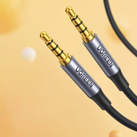 Kabel przewód audio mini jack 3.5mm - mini jack 3.5mm 1m - szary