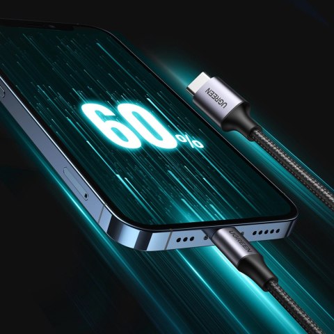 Kabel przewód do iPhone Lightning - USB-C 2.0 MFi 1m - szary