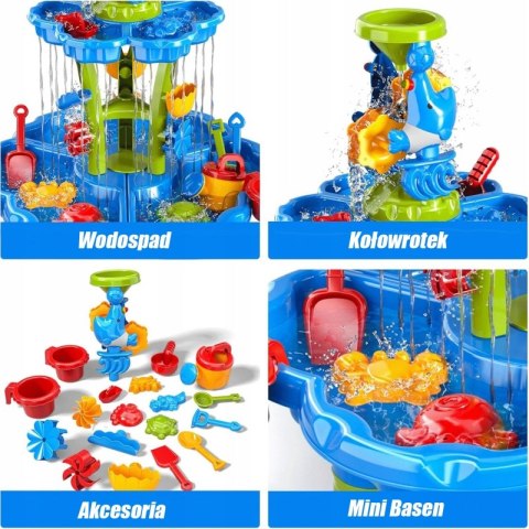 WOOPIE Stolik Wodny 2w1 Piaskownica Fontanna XXL Aquapark z Delfinem