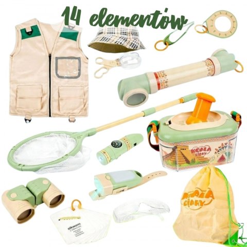 WOOPIE Zestaw Małego Odkrywcy Lornetka Kompas Siatka Na Owady Motyle Latarka