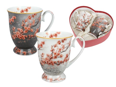 Kpl. 2 kubków w sercu - Kwiaty (CAMANI)