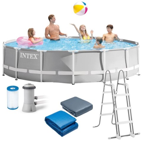 Basen ogrodowy stelażowy Prism Frame 427x107 cm z pompą filtrującą INTEX 26720 NP