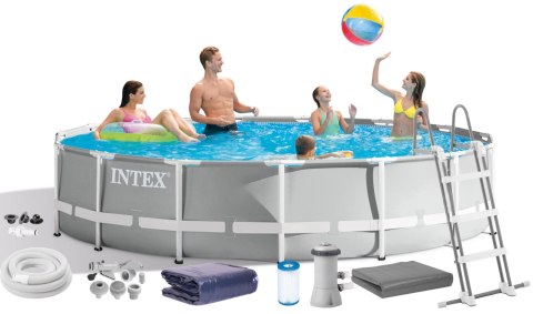 Basen ogrodowy stelażowy Prism Frame 427x107 cm z pompą filtrującą INTEX 26720 NP