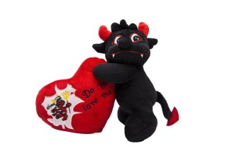 Diabełek z serduszkiem 20 cm czarny