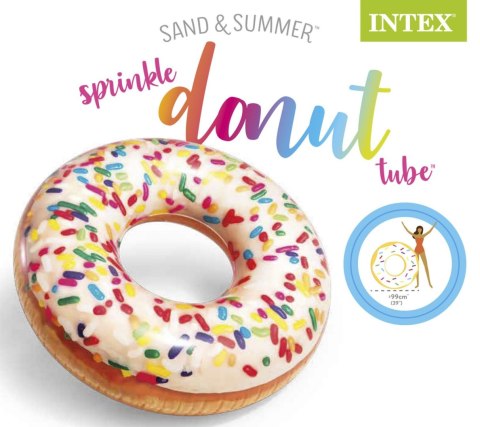 Dmuchane koło do pływania cukierkowy donut o średnicy 99 cm INTEX 56263