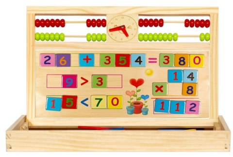 Drewniana wielofunkcyjna tablica edukacyjna 2w1