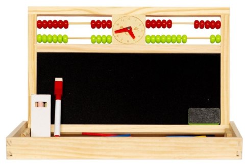 Drewniana wielofunkcyjna tablica edukacyjna 2w1