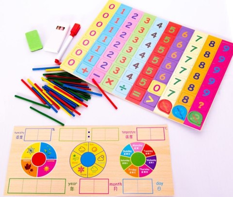 Drewniana wielofunkcyjna tablica edukacyjna 2w1