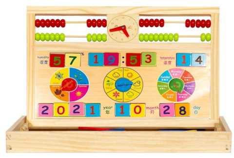 Drewniana wielofunkcyjna tablica edukacyjna 2w1