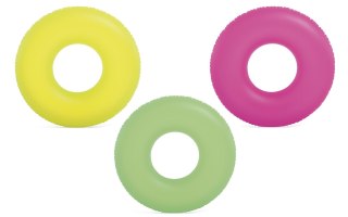 Koło dmuchane do pływania półmatowe neonowe o średnicy 91 cm INTEX 59262 mix kolorów