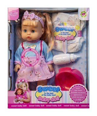 Lalka w różowej sukience z 3 akcesoriami - mówi, śmieje się i siusia
