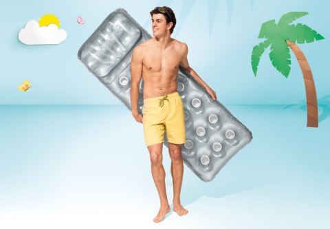 Materac z poduszką srebrny 188x71 cm INTEX 58894