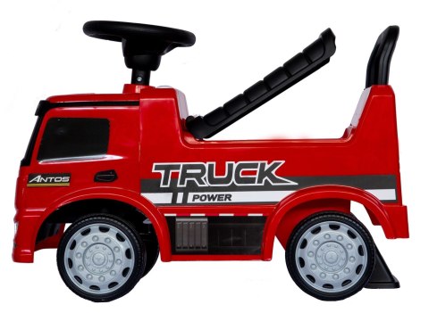 Mercedes - Benz Antos jeździk odpychacz TRUCK z funkcjami dźwiękowymi i świetlnymi - czerwony