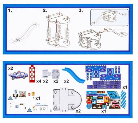 Parking policyjny w zestawie z 2 autkami