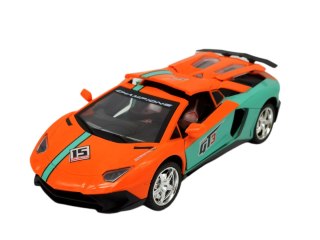 Samochód sportowy ze światłami LED zdalnie sterowany w kolorze pomarańczowym